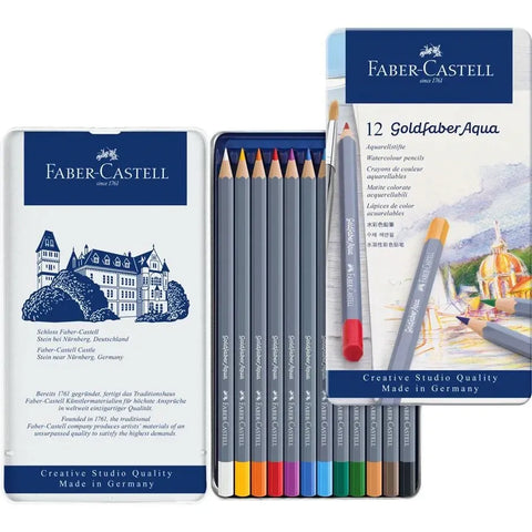 Faber-Castell Goldfaber Aqua Watercolour Pencil Asstd Tin Sets