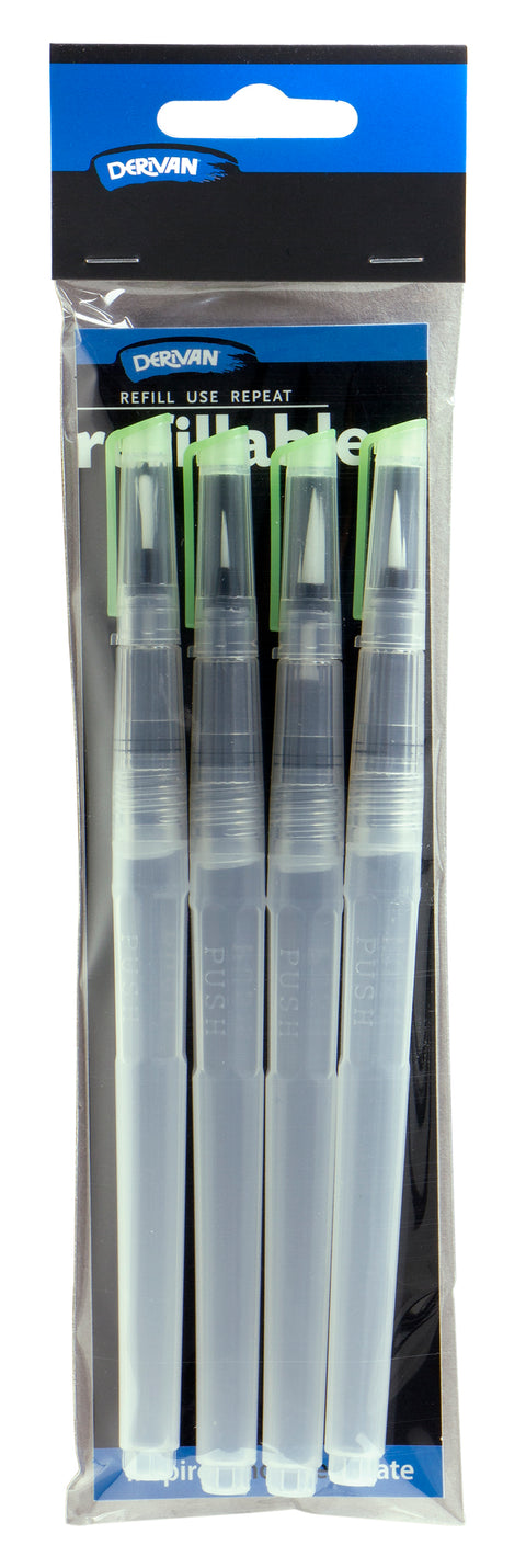 Derivan Refillables Water Pen Set x4