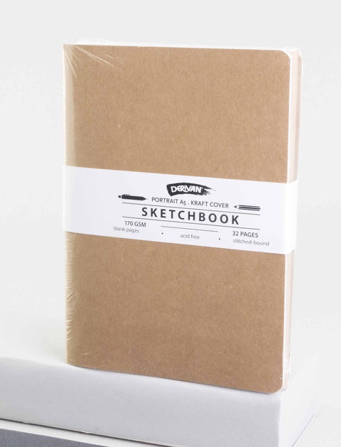 Derivan Sketchbook Kraft Cover 32 Pages (pk of 3)