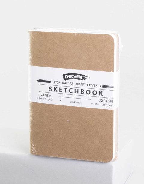 Derivan Sketchbook Kraft Cover 32 Pages (pk of 3)