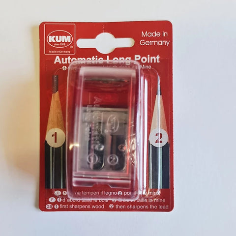 KUM Auto-Stop Long-Point Sharpener (+2 spare blades)