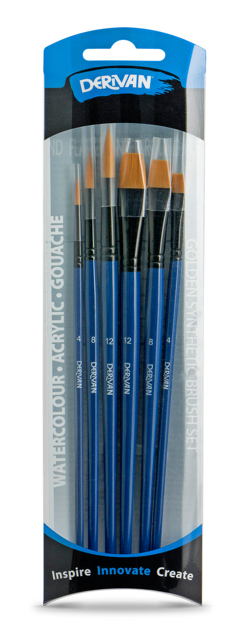 Derivan Golden Taklon 6pc Brush Set
