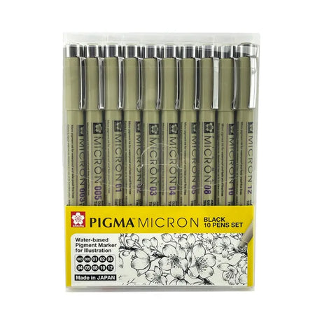 Sakura Pigma Micron 10pc Set