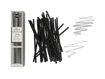 Coates Willow Charcoal THIN (3-4mm) Box 25
