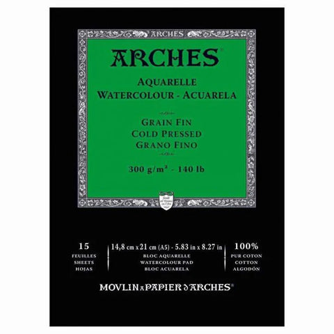Arches 100% Cotton Watercolour Pad 300gsm - A4