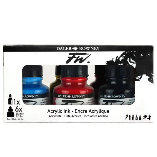 Daler Rowney FW Acrylic Ink Primary Set Of 6